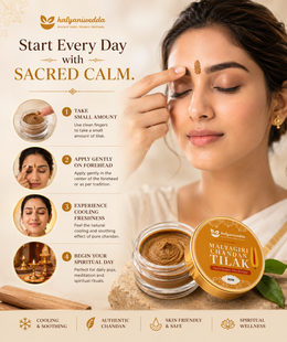 KalyaniVedda Malyagiri Chandan Tilak Paste for Daily Puja (8g) | Pure Sandalwood Tika for Forehead | Authentic Ayurvedic Premium Chandan Paste for Rituals, Meditation & Spiritual Wellness