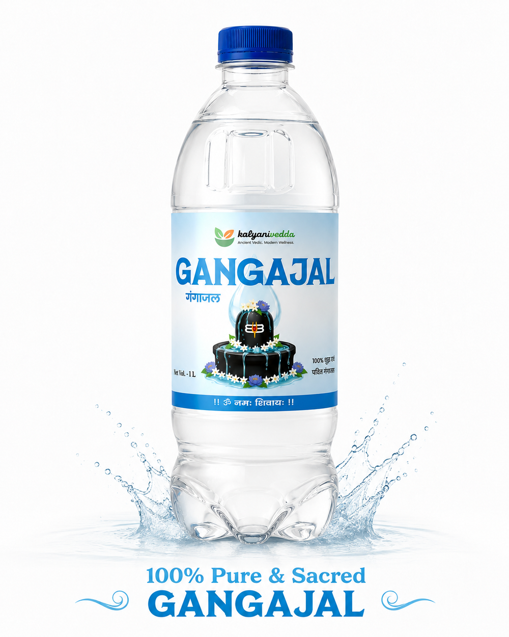 KalyaniVedda Gangajal for Puja, Abhishek, Havan, Griha Pravesh, Kalash Puja, Home Mandir, Temple Rituals, Festival Worship and Daily Prayer. 1ltr Pack