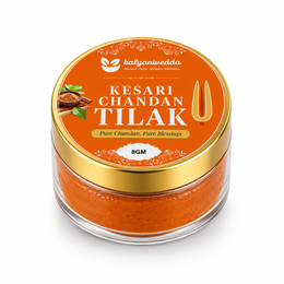 Kalyaniwedda Kesari Chandan Tilak Paste 8GM | Pure Kesari Chandan Paste for Pooja, Daily Tilak, Temple Rituals & Festivals | Ready to Apply Chandan Tilak for Forehead | Traditional Spiritual Use
