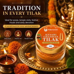 Kalyaniwedda Kesari Chandan Tilak Paste 8GM | Pure Kesari Chandan Paste for Pooja, Daily Tilak, Temple Rituals & Festivals | Ready to Apply Chandan Tilak for Forehead | Traditional Spiritual Use