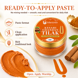 Kalyaniwedda Kesari Chandan Tilak Paste 8GM | Pure Kesari Chandan Paste for Pooja, Daily Tilak, Temple Rituals & Festivals | Ready to Apply Chandan Tilak for Forehead | Traditional Spiritual Use