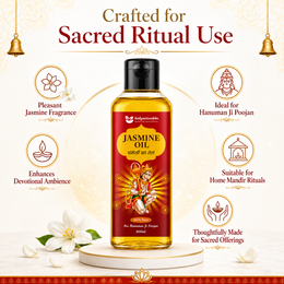 KalyaniVedda Chameli Ka Tel for Hanuman Ji Pooja, Jasmine Oil for Daily Poojan, Diya, Aarti, Mandir Use, Hanuman Jayanti & Sundarkand Paath – 300ml