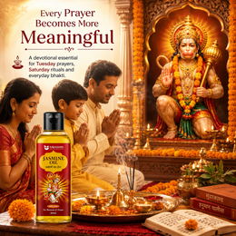 KalyaniVedda Chameli Ka Tel for Hanuman Ji Pooja, Jasmine Oil for Daily Poojan, Diya, Aarti, Mandir Use, Hanuman Jayanti & Sundarkand Paath – 300ml
