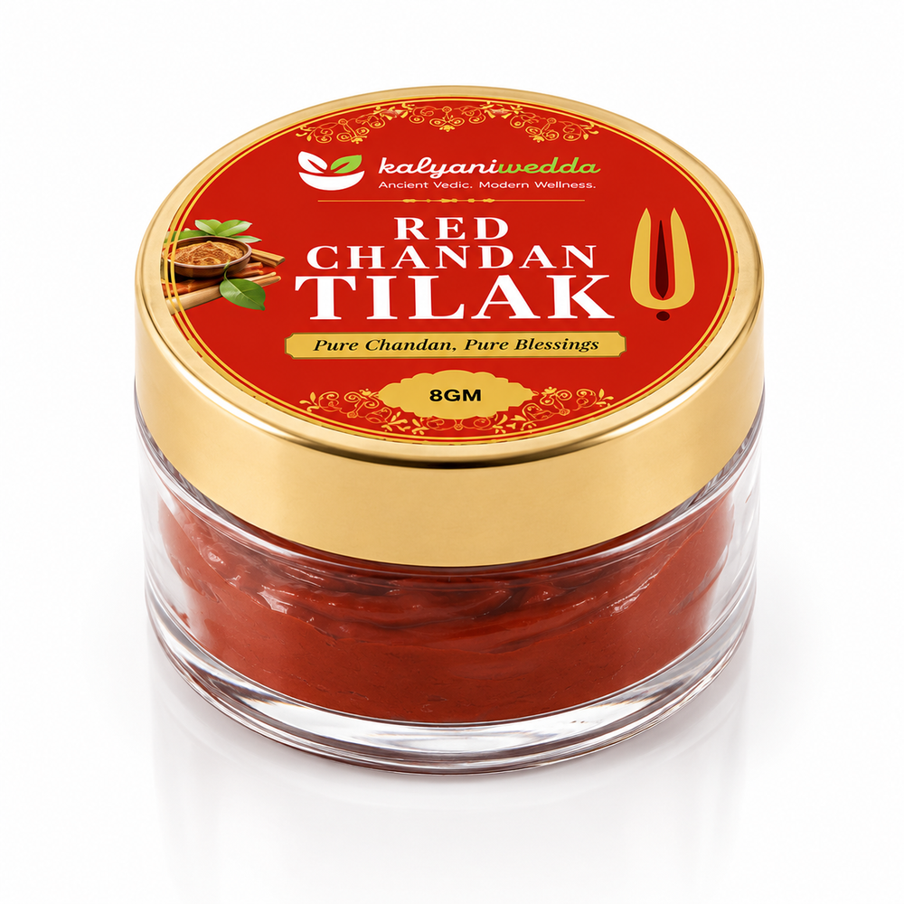 kalyanivedda Red Chandan Tilak Paste 8g for Tilak, Tika, Puja, Havan, Meditation, Devotional Rituals, Temple Visits, Festival Prayer and Traditional Forehead Application Brand: Generic