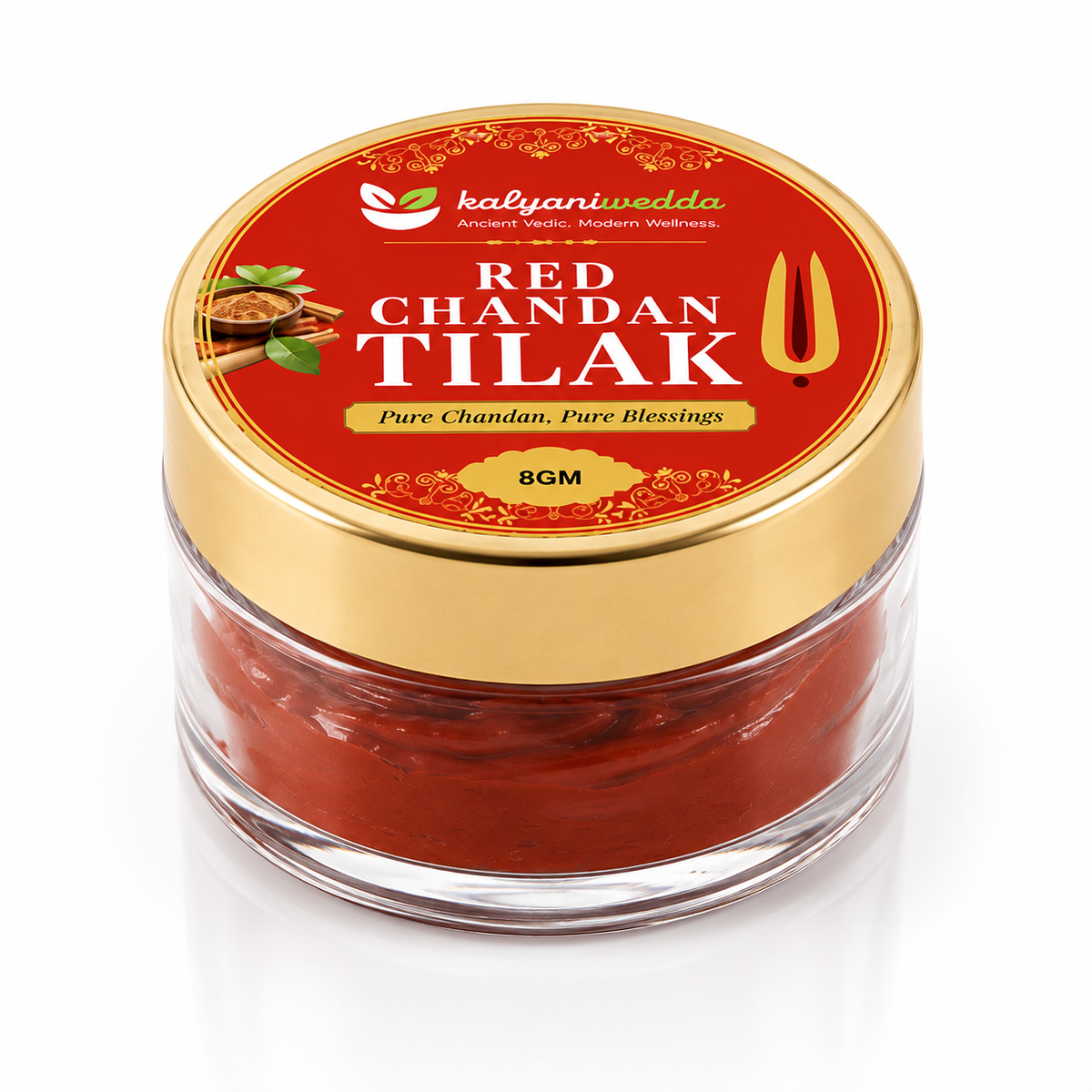 kalyanivedda Red Chandan Tilak Paste 8g for Tilak, Tika, Puja, Havan, Meditation, Devotional Rituals, Temple Visits, Festival Prayer and Traditional Forehead Application Brand: Generic