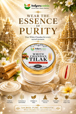 Kalyanivedda White Chandan Tilak Paste for Puja, Meditation & Daily Rituals | Smooth White Chandan Paste | Cooling & Spiritual Tilak | Traditional Vedic Chandan Tilak | 8GM