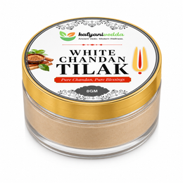Kalyanivedda White Chandan Tilak Paste for Puja, Meditation & Daily Rituals | Smooth White Chandan Paste | Cooling & Spiritual Tilak | Traditional Vedic Chandan Tilak | 8GM