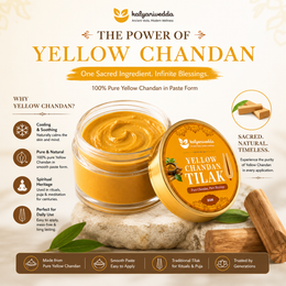 Kalyanivedda Yellow Chandan Tilak Paste for Puja, Rituals and Festival Use, Pure Sandalwood, Cooling and Smooth, Ready to Apply, 8GM